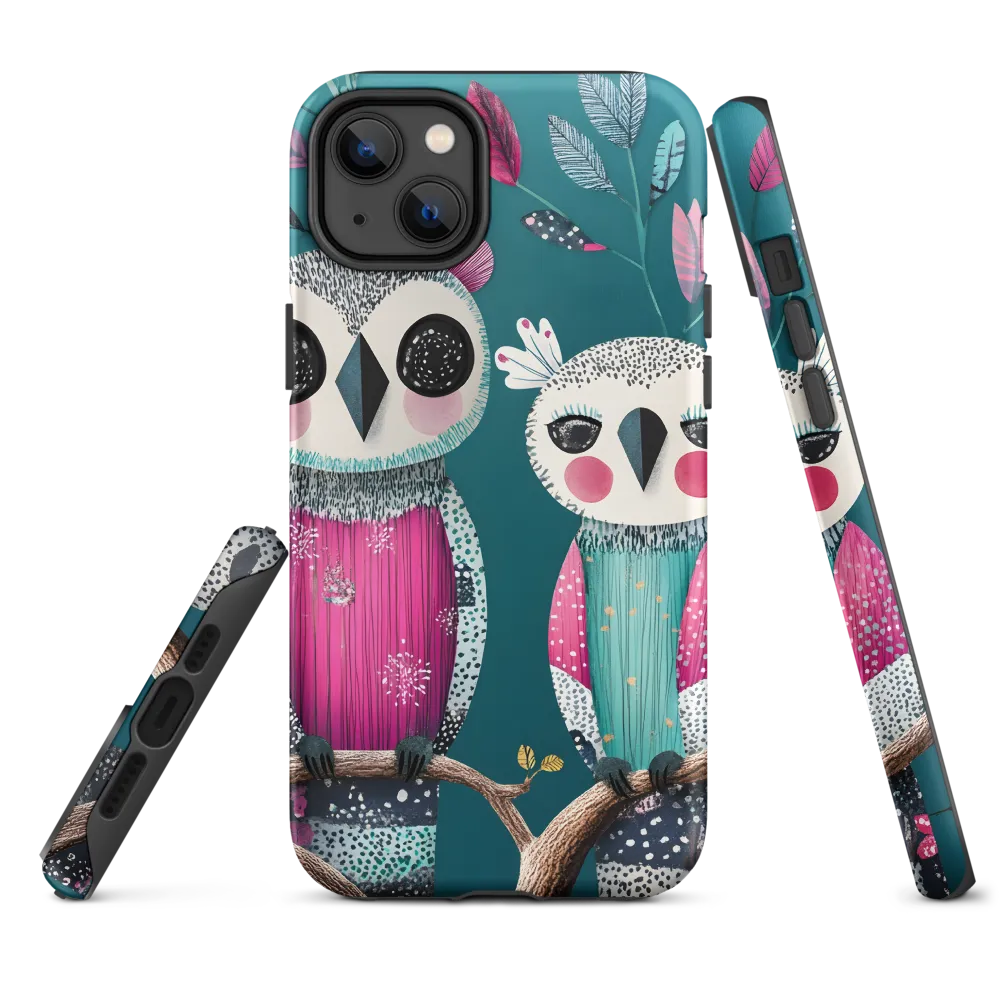 Whimsical Owls on Branch | Phone Case