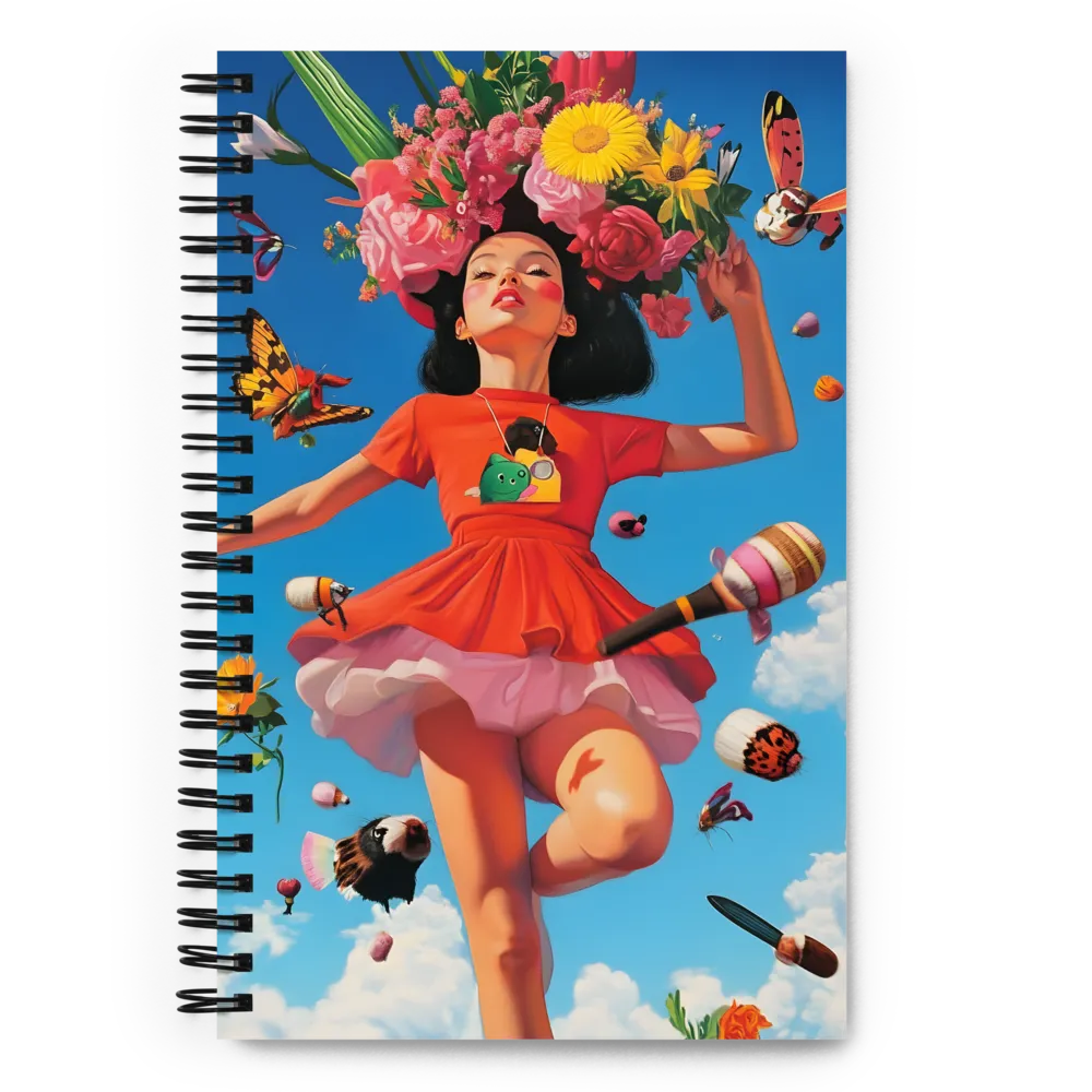 Whimsical Floral Ascent 
 Spiral Notebook | 140 pages