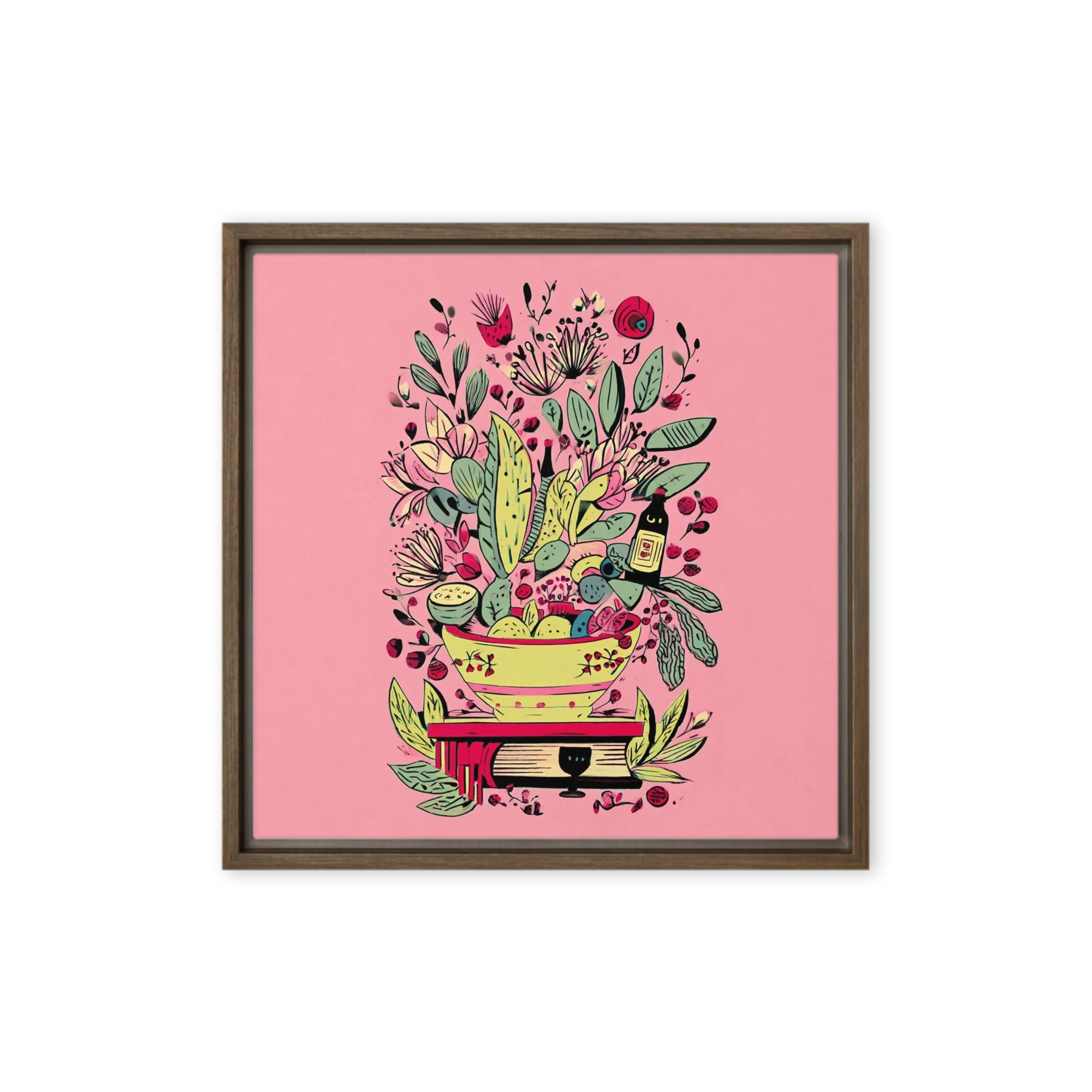 Fruit, Flowers And A Grinning Mask — Riso Still Lifes