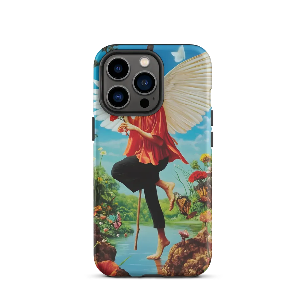 Surreal Angelic Figure in Vibrant Surroundings | Phone Case
