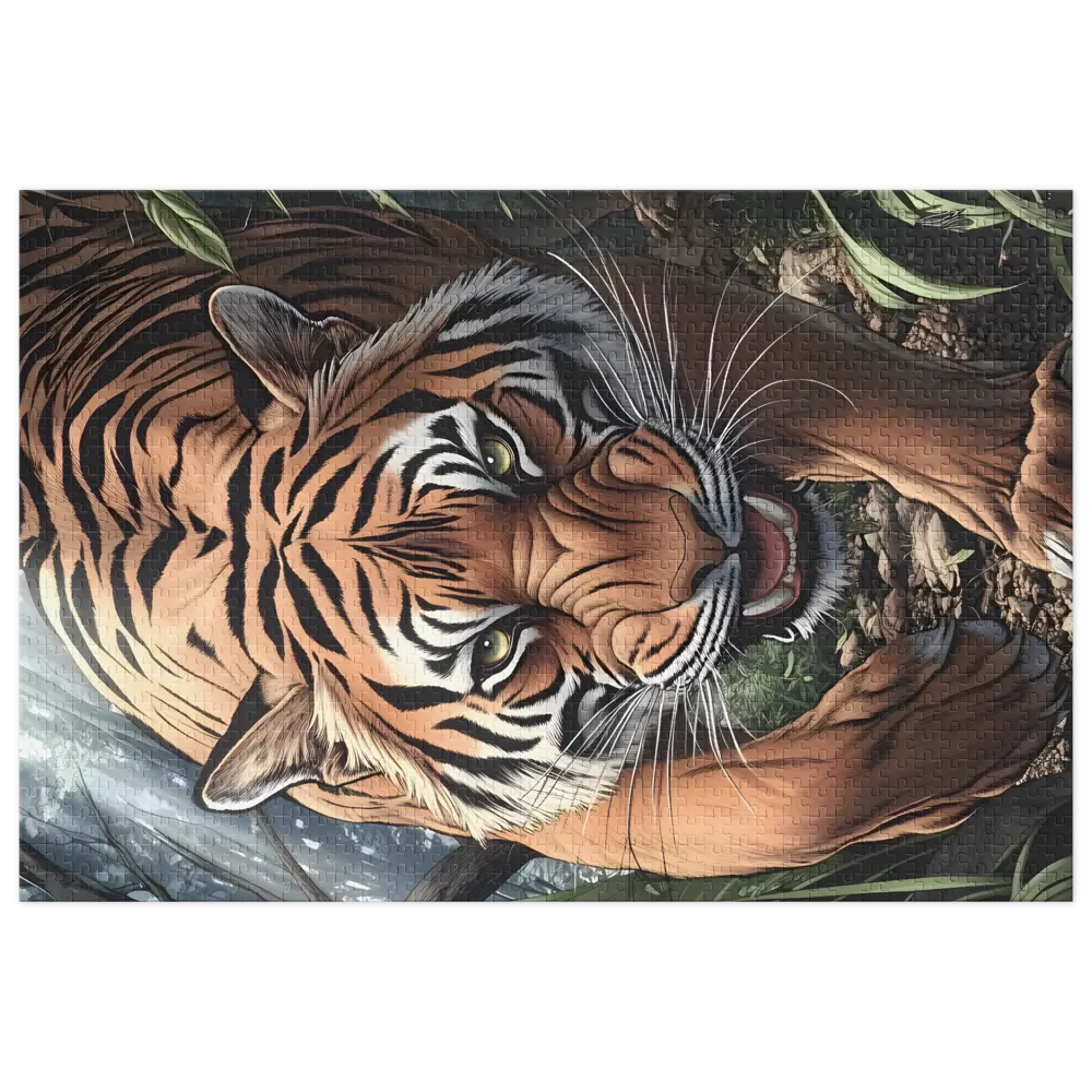 Stalking Tiger 
 Jigsaw Puzzle in Tin Box