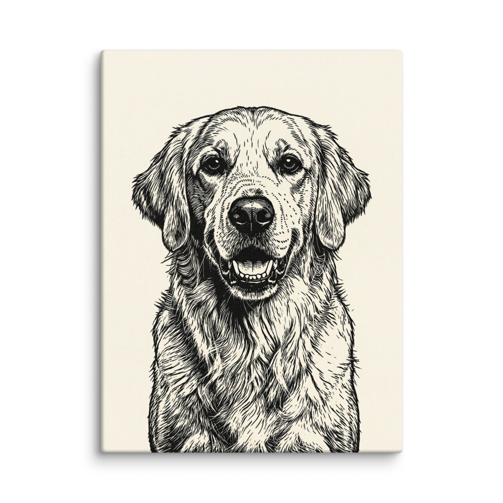 Pet Portrait — Folk Linocut
