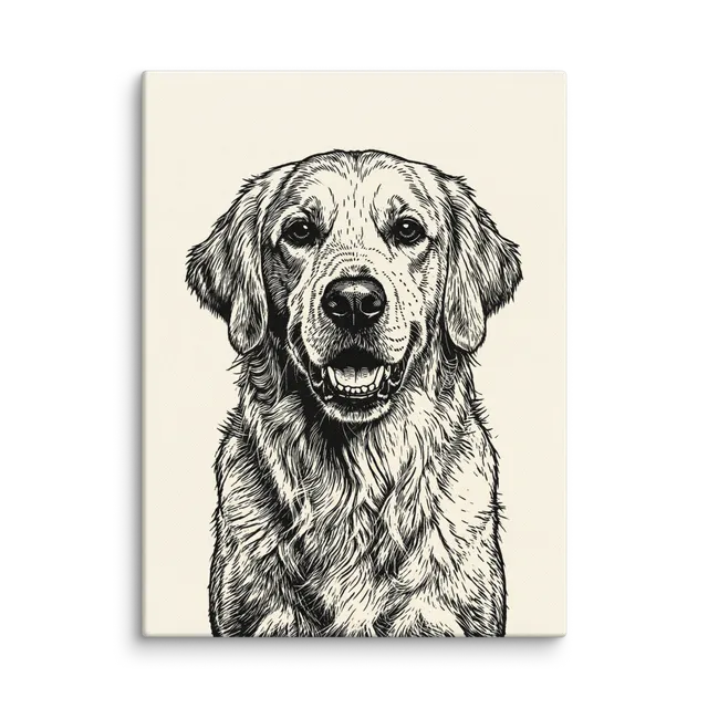 Pet Portrait — Folk Linocut