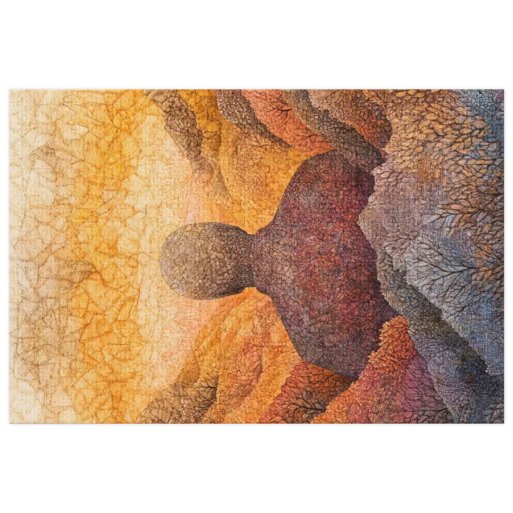 Silhouette in Textured Landscape | Jigsaw Puzzle (252/520 pieces)