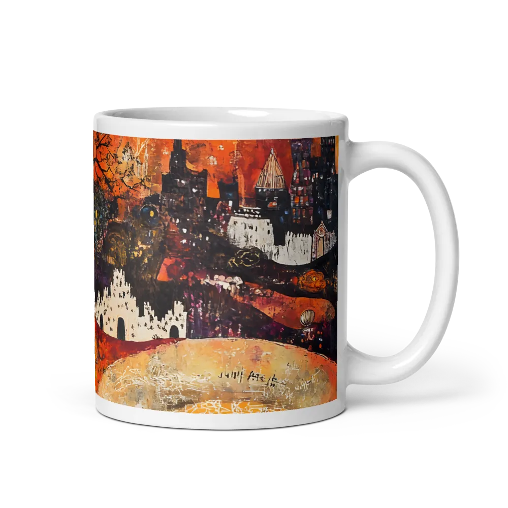 Crimson Sunset City 
 Mug with Blue inside