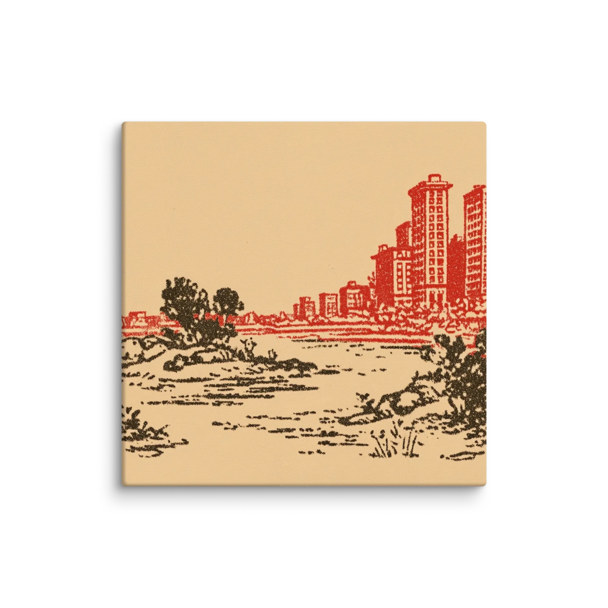 Folk Revival Textures in Crimson — Folk-art revival