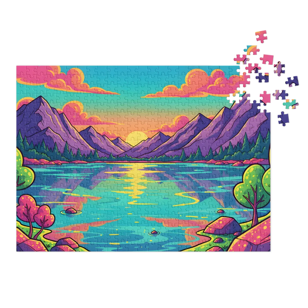Neon Mountain Lake