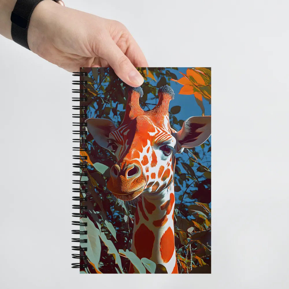 Painterly Giraffe in Foliage 
 Spiral Notebook | 140 pages