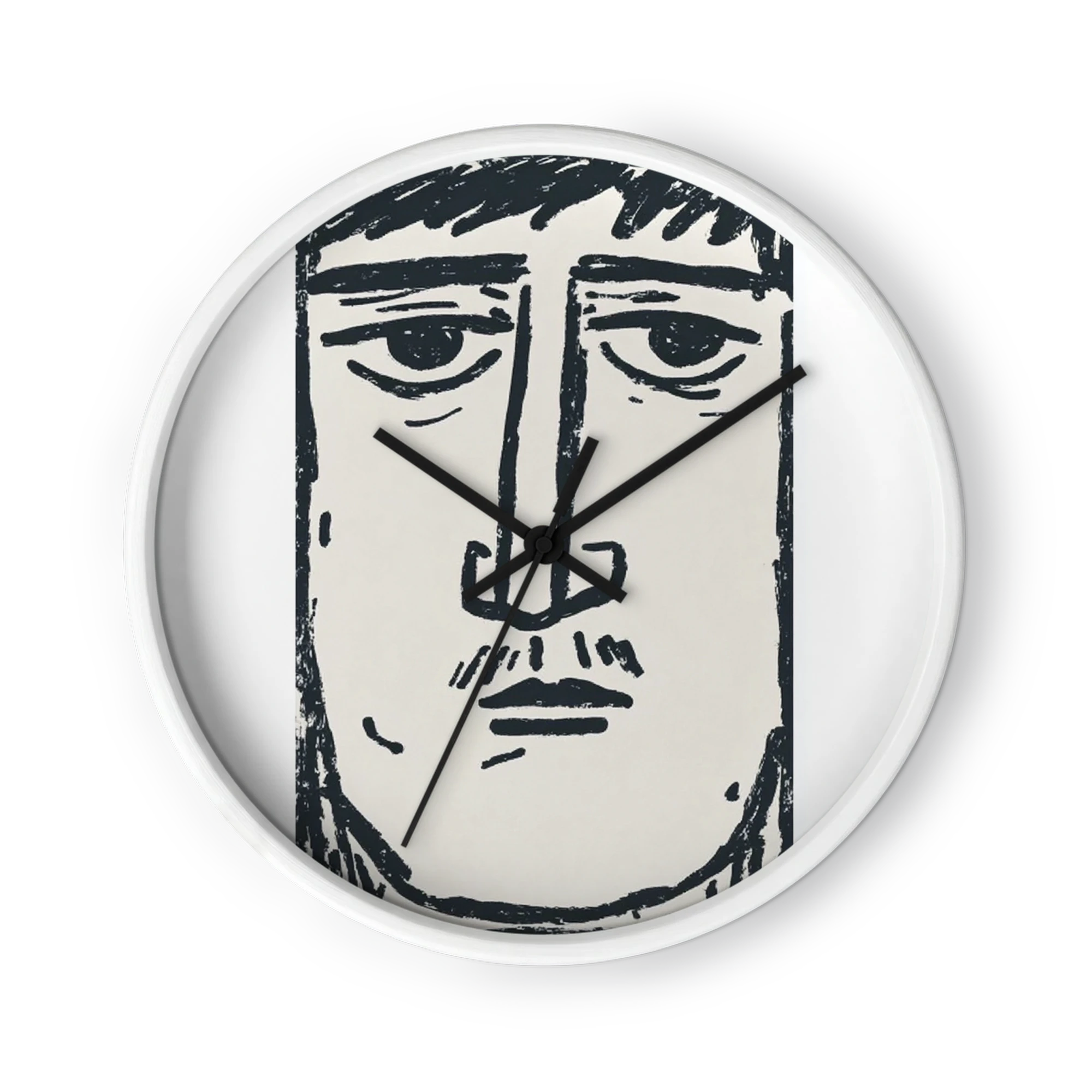 Linocut Man with Mustache
