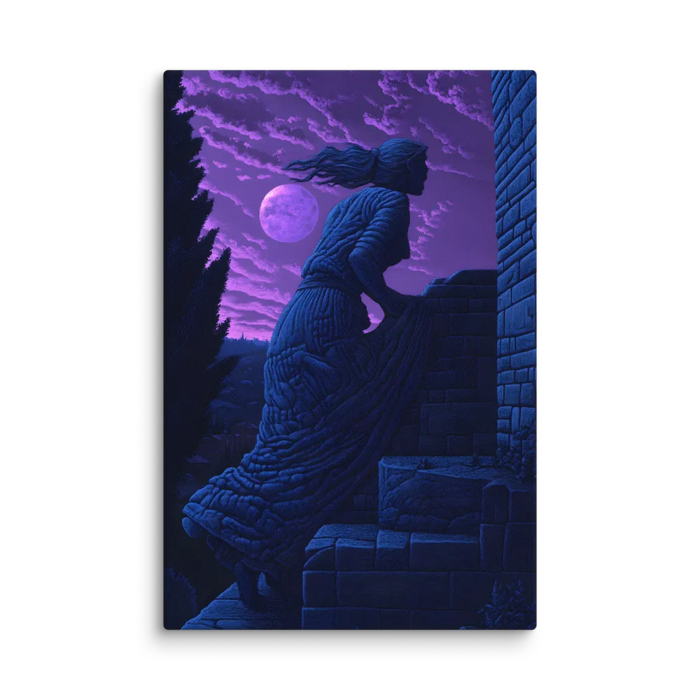 Ascent Under a Purple Moon 
 Canvas | 32″x 48″