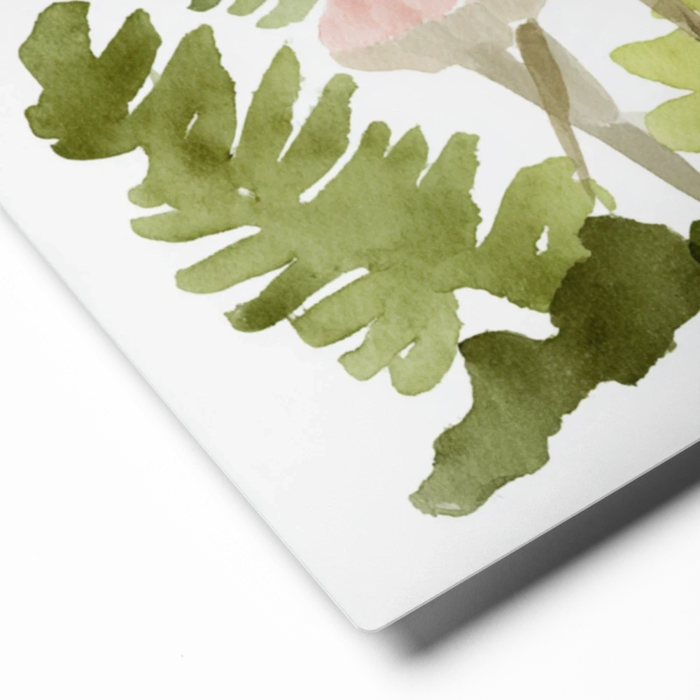 Pink Mushrooms and Ferns | Art Print