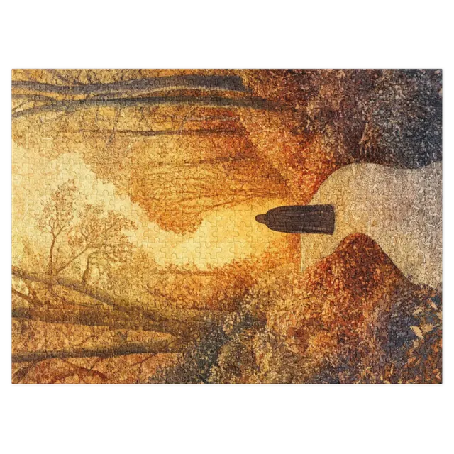 Impressionistic Forest Path with Cloaked Figure | Jigsaw Puzzle (252/520 pieces)