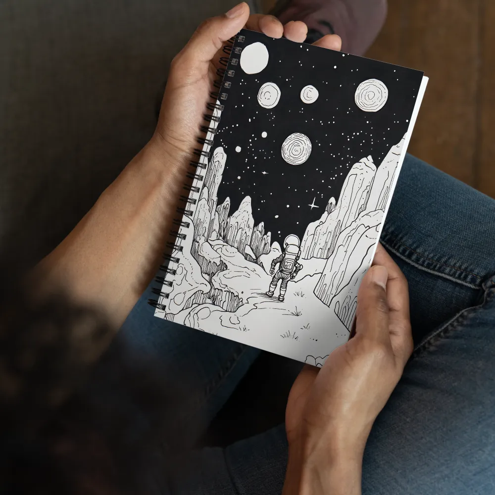Cosmic Explorer on Alien Terrain 
 Spiral Notebook | 140 pages