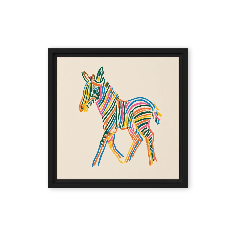 Colorful Crayon Zebra | Art Print