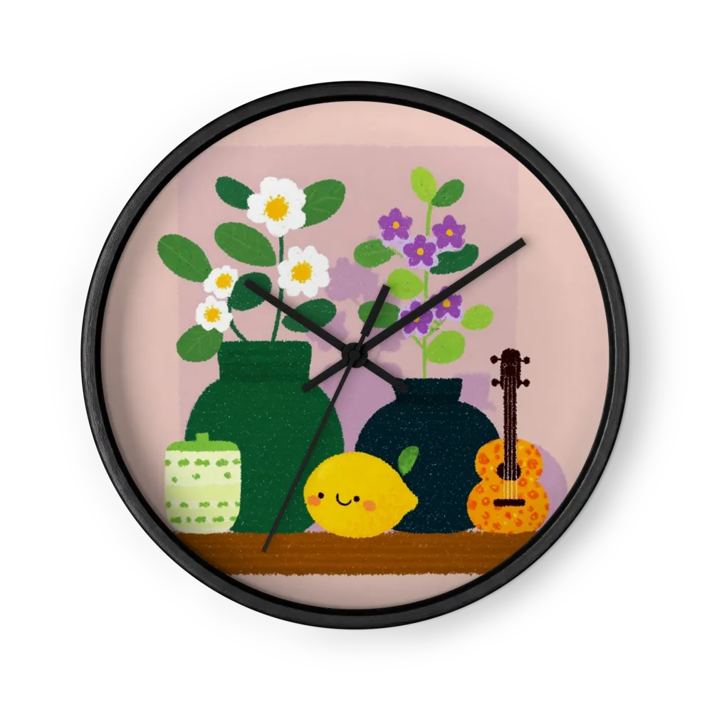 Lemon and Flowers Still Life | Wall Clock