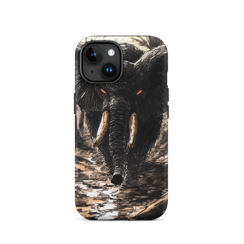 Powerful Elephant in Dark Forest | Phone Case