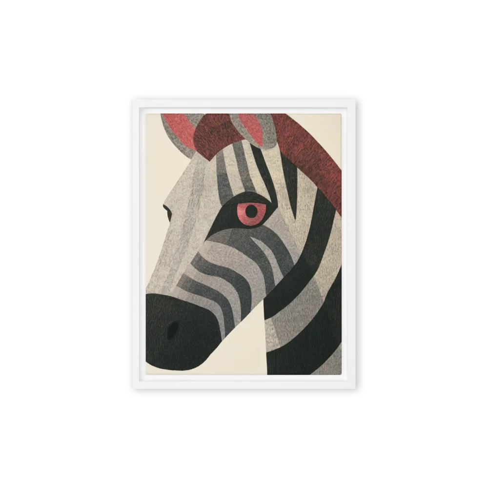 Textured Zebra 
 Poster with Red oak Frame | 12″x 18″