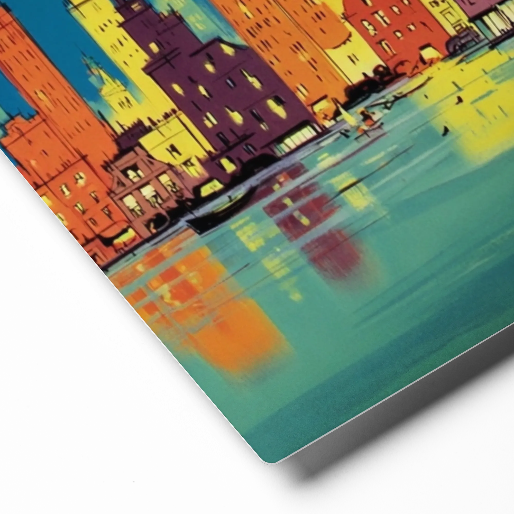 Moonlit Metropolis 
 Canvas | 8″x 8″