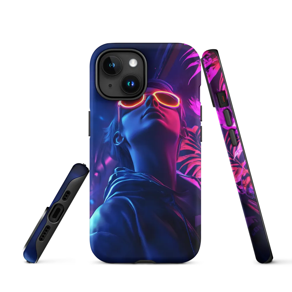 Neon Portrait in Futuristic Setting | Phone Case