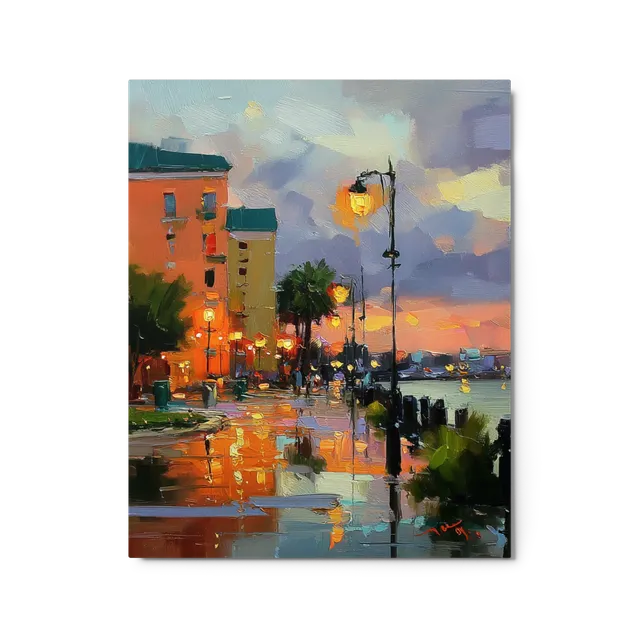 Harbor Promenade at Dusk | Art Print