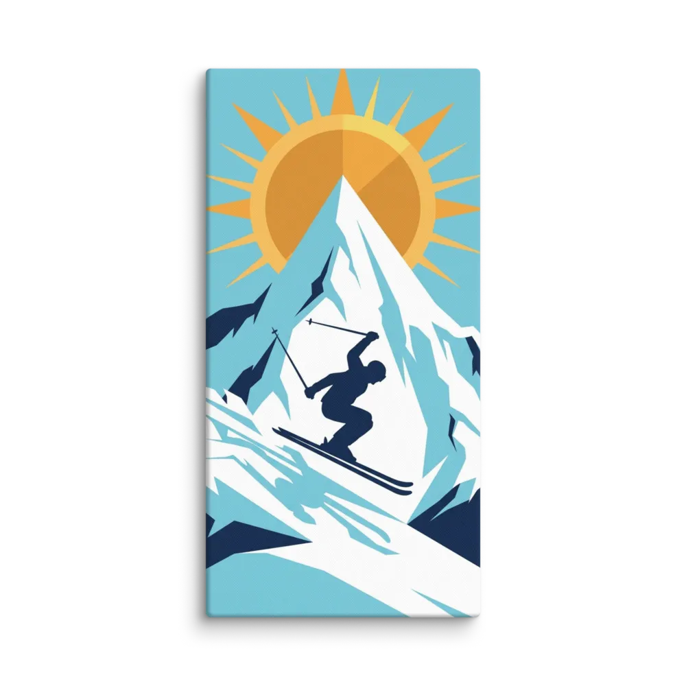Winter Mountain Skier 
 Canvas | 12″x 24″