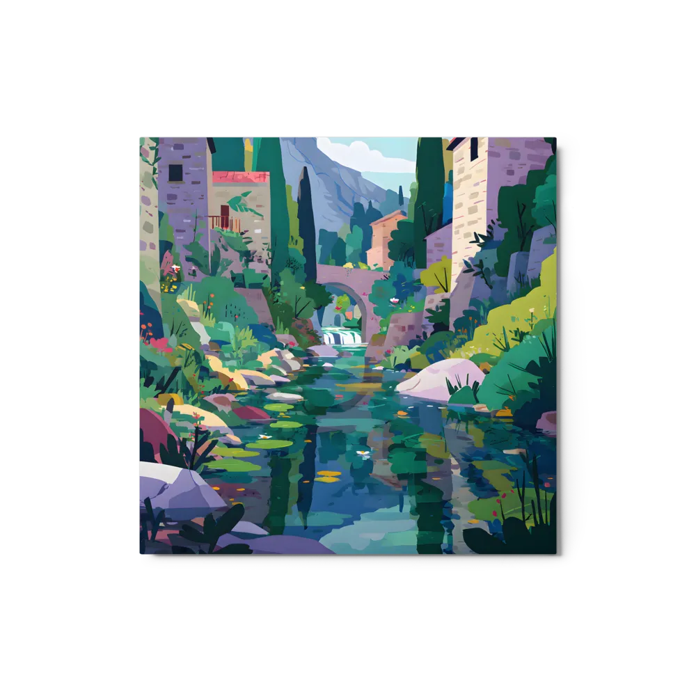 Riverside Village Charm 
 Canvas | 24″x 24″