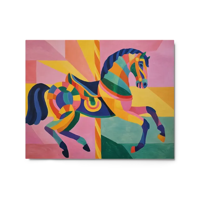Prismatic Carousel Horse | Art Print
