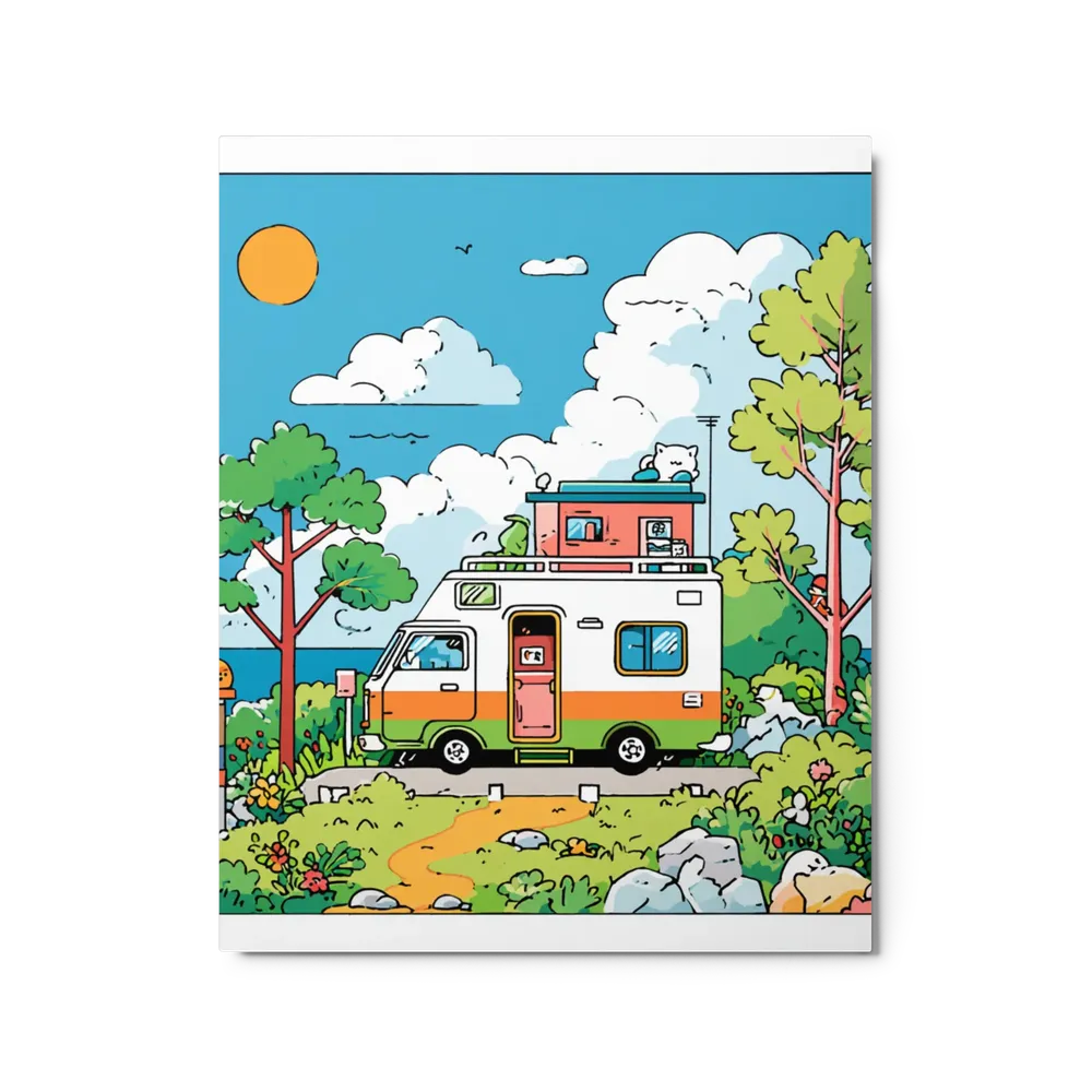 Lakeside Camper Adventure | Art Print