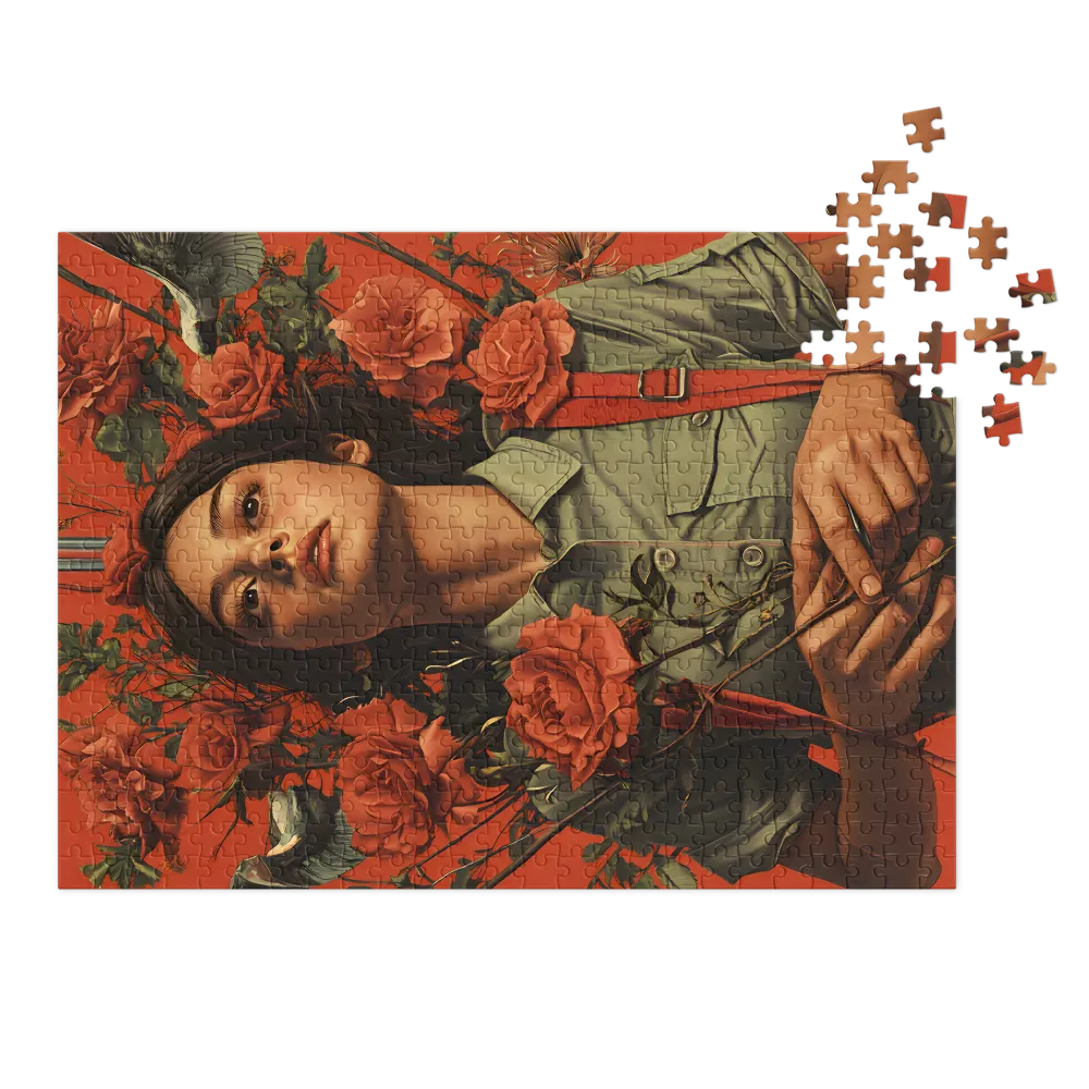 Portrait of a Woman with Roses | Jigsaw Puzzle (252/520 pieces)
