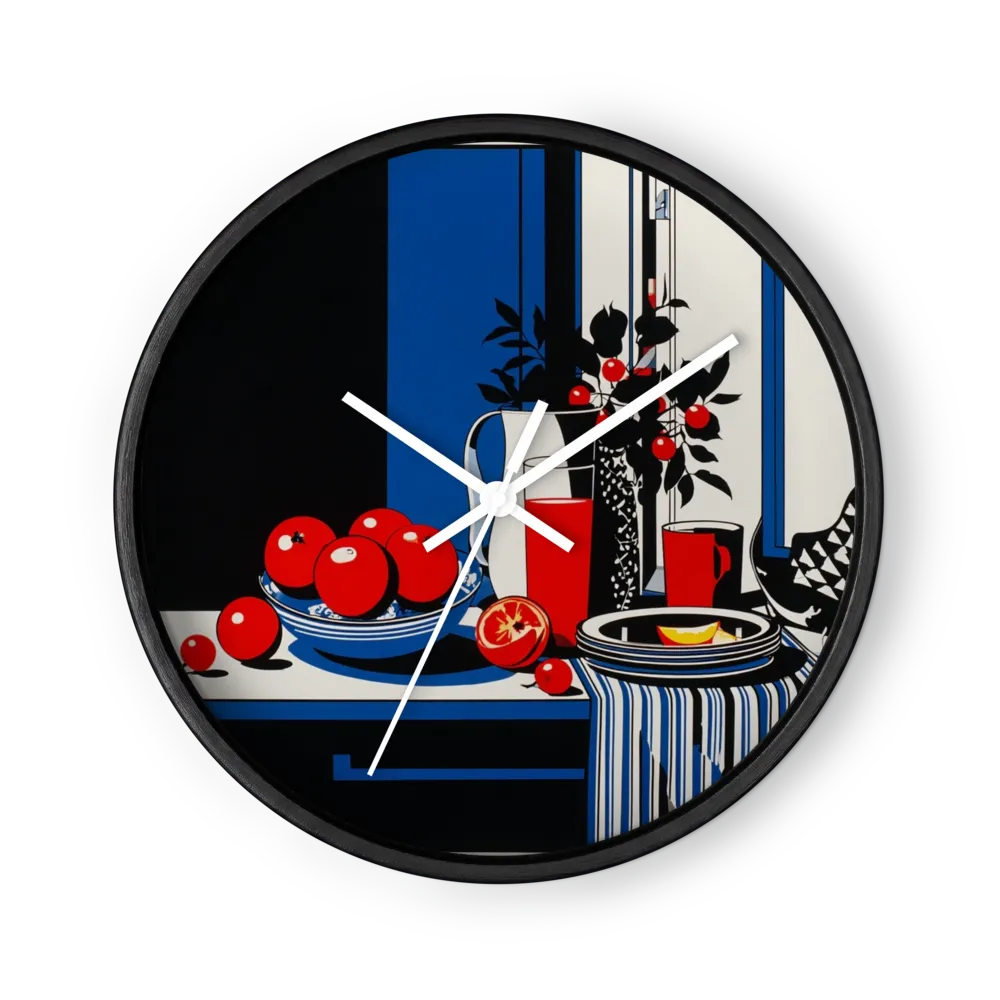 Still Life in Blue and Red | Wall Clock