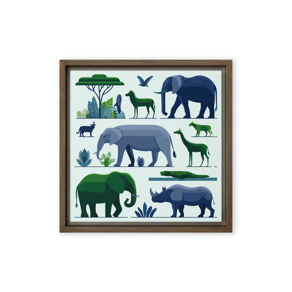 Savanna Silhouette Grid | Art Print