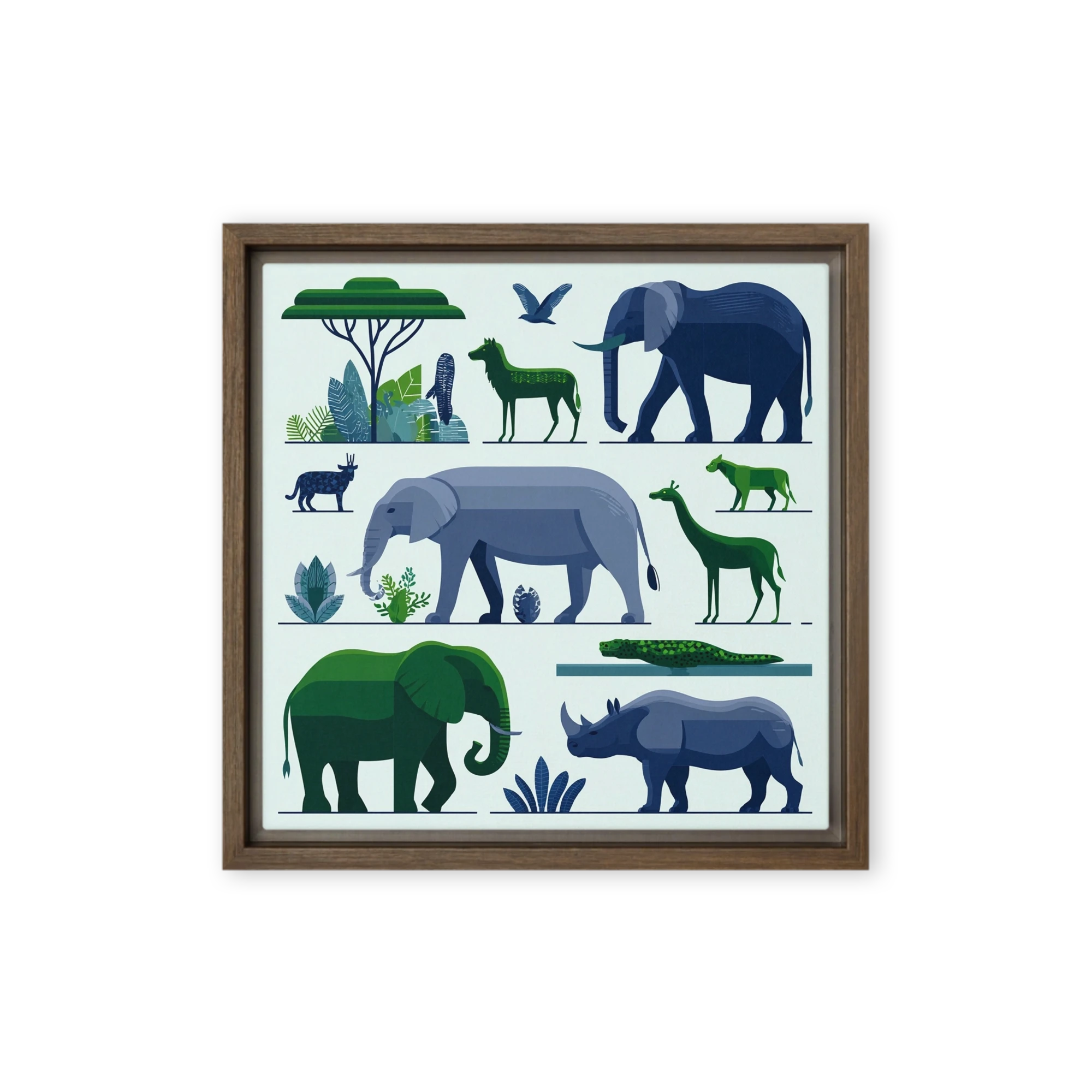 Savanna Silhouette Grid | Art Print