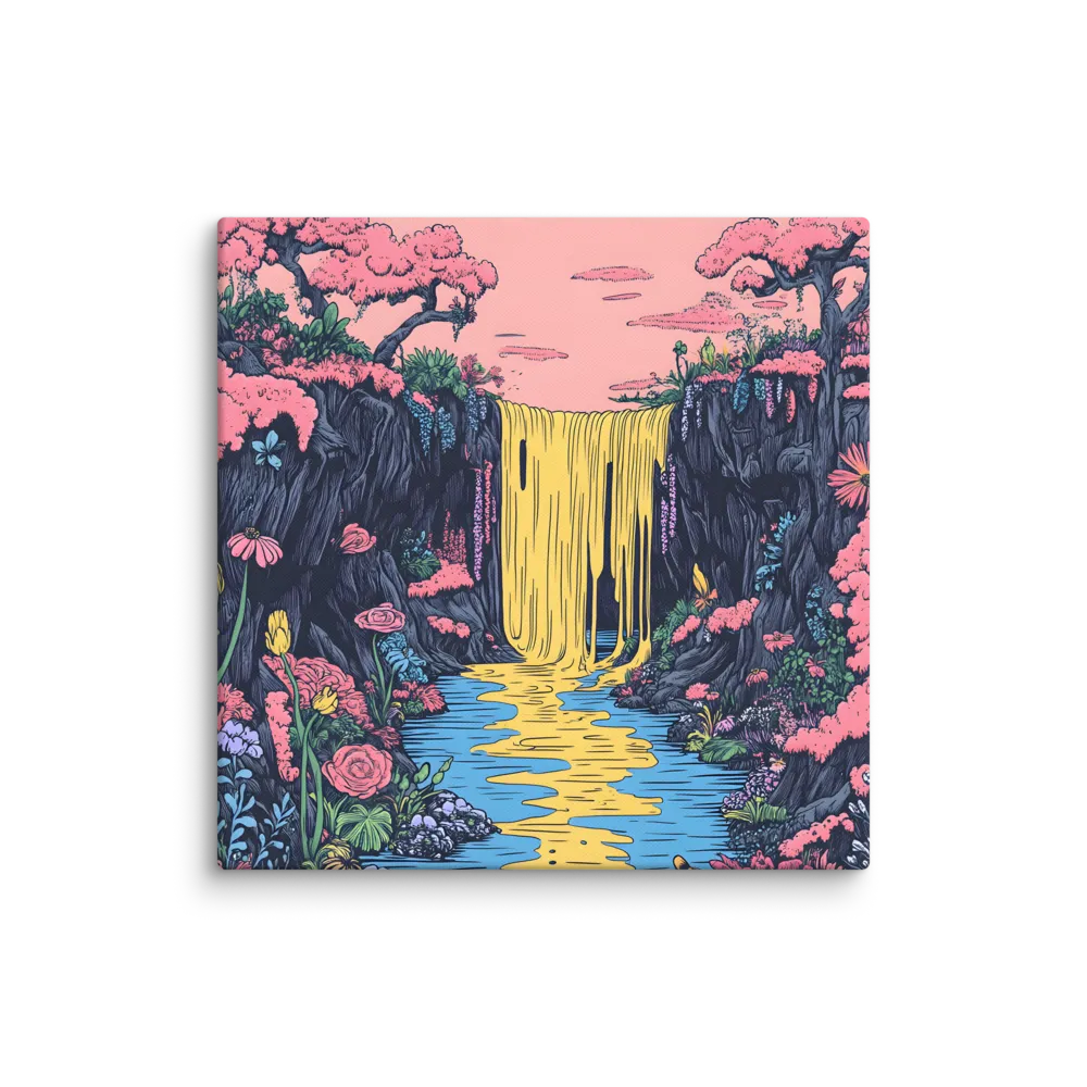 The Pink Canopy Falls 
 Canvas | 30″x 30″