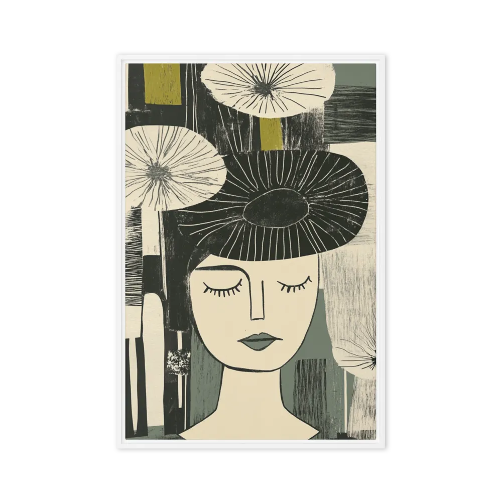 Serene Garden Portrait 
 Poster with Red oak Frame | 12″x 16″
