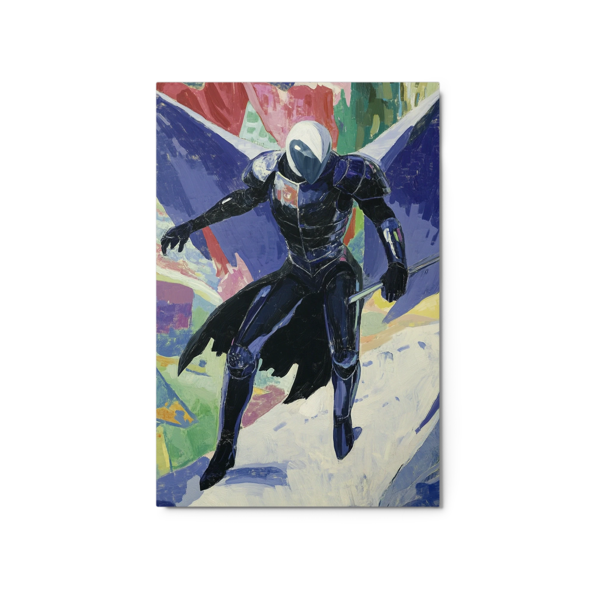 Expressionist Warrior with Blue Armor