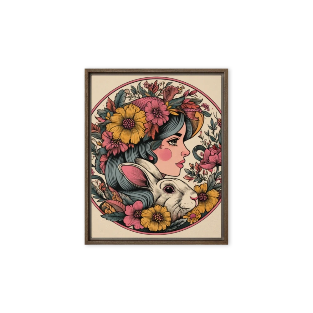 Woman and Rabbit in Bloom