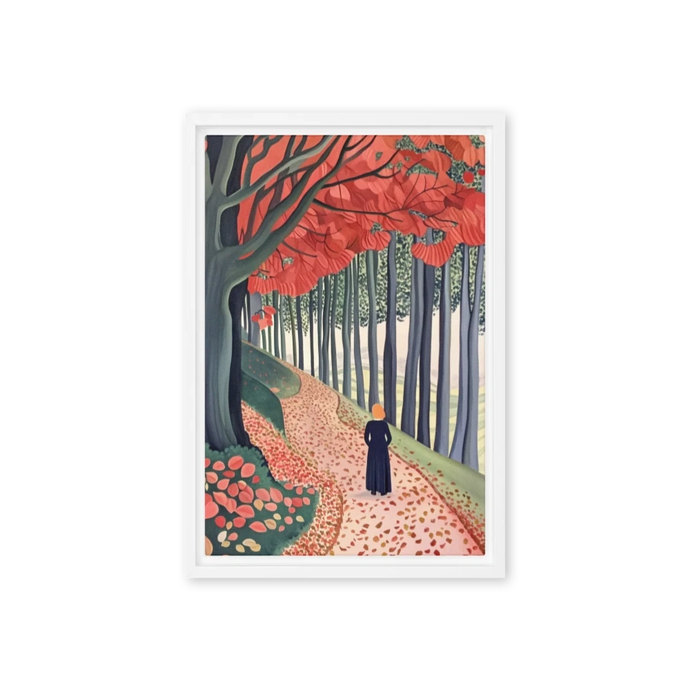 Solitary Stroll in Autumn Forest | Art Print