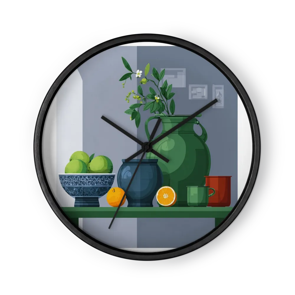 Citrus and Ceramic Still Life | Wall Clock