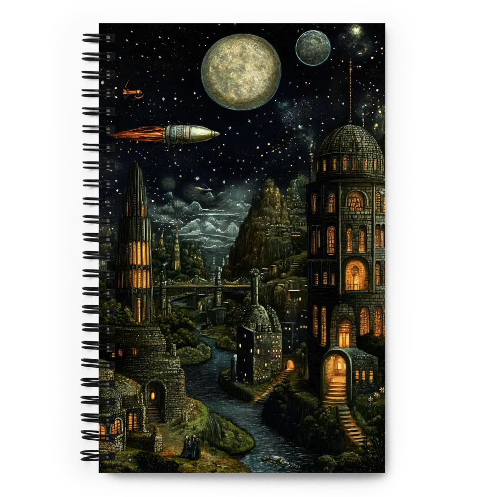 Nocturne of Celestial Spires 
 Spiral Notebook | 140 pages