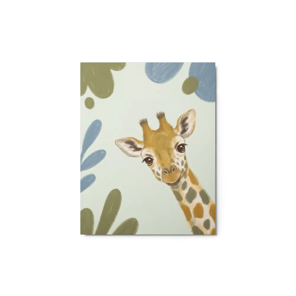 Curious Baby Giraffe 
 Poster with White Frame | 12″x 16″