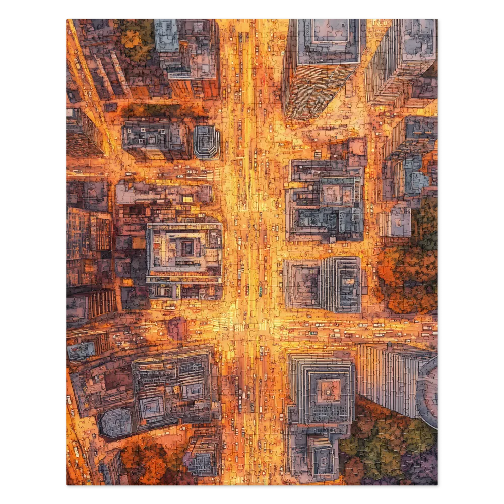 Urban Glowscape 
 Jigsaw Puzzle in Tin Box