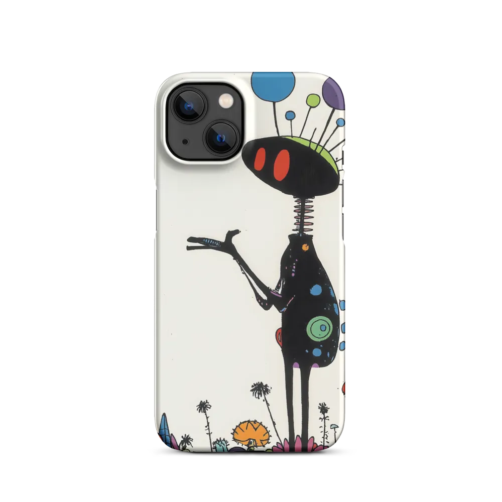 Surreal Alien Among Flowers | Phone Case