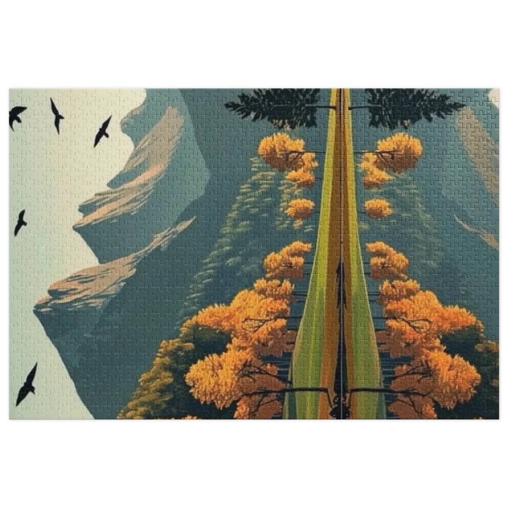 Golden Autumn Reflection 
 Jigsaw Puzzle in Tin Box