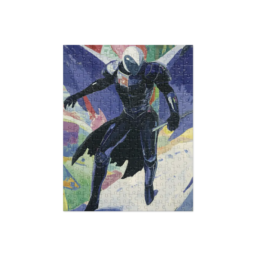 Futuristic Warrior Expression 
 Jigsaw Puzzle in Tin Box