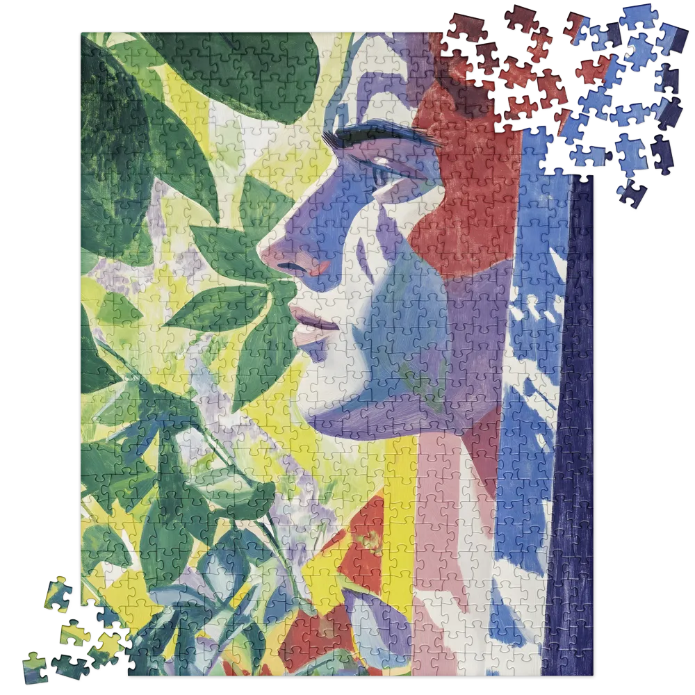 Vivid Botanical Profile 
 Jigsaw Puzzle in Tin Box