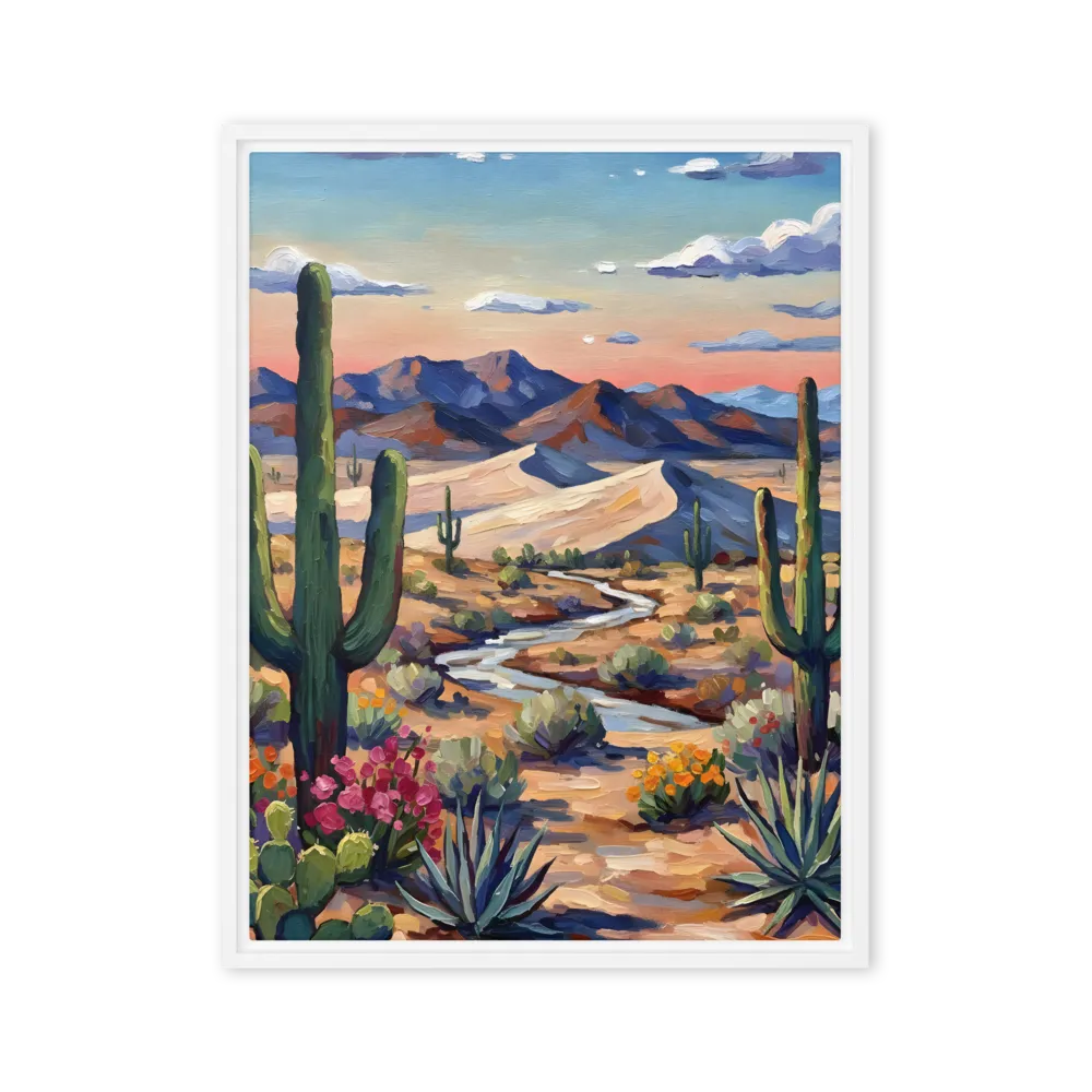 Saguaro Sunset Path 
 Poster with Red oak Frame | 8″x 10″