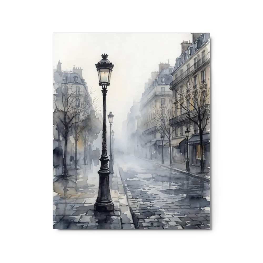 Misty Parisian Street 
 Canvas with White Frame