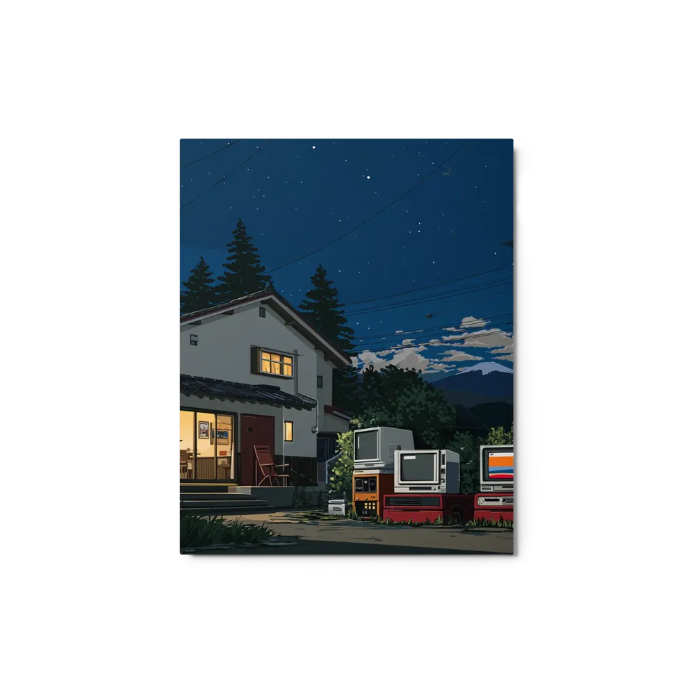 Rural Nightscape and Retro Tech | Art Print
