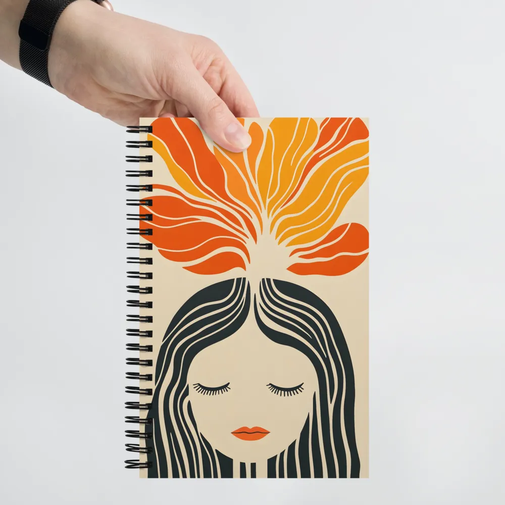 Mid-Century Floral Portrait 
 Spiral Notebook | 140 pages