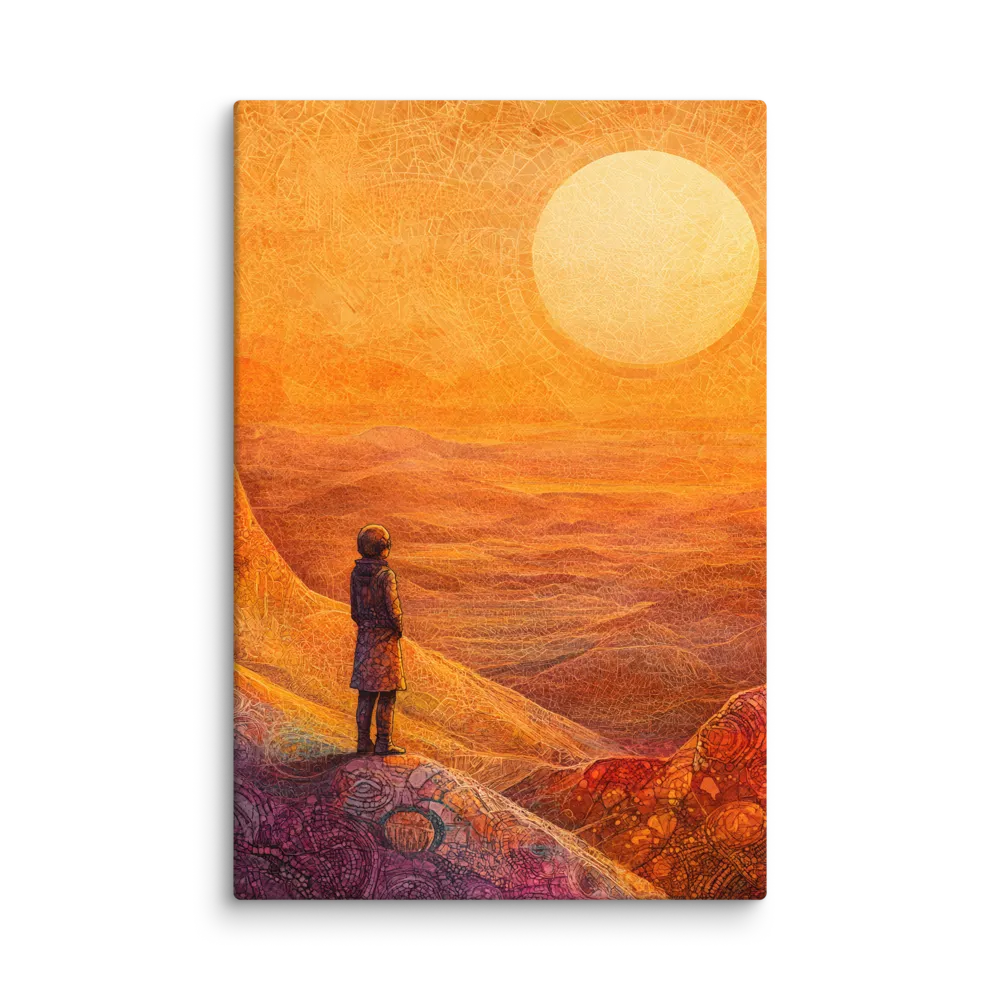 Solitary Wanderer's Sunset 
 Canvas | 40″x 60″